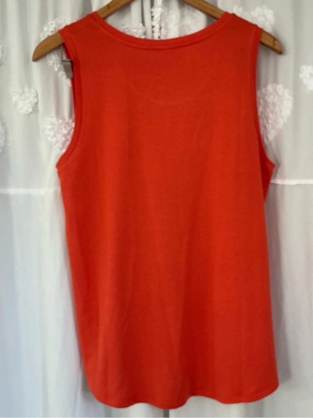 Michael Kors Orange Logo Sleeveless Tank with White MK Emblem